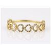 Image 1 : 0.18ct Pavé Diamond in 14K Yellow Gold Stackable Chained Hearts Ring - Size 7