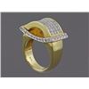 Image 2 : 3.10ct Invisible Princess-Cut Diamonds 18K Yellow Gold Statement Ring - Size 7