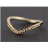 Image 1 : 0.10ct Round Diamond Stackable 14K Yellow Gold Chevron Band Ring - Size 6.5
