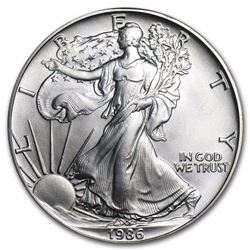 1986 1 oz Silver American Eagle BU