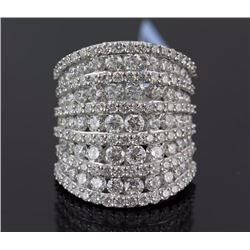 6.24 ctw Diamond  Annivesary  Band 14KWhite Gold F-G, SI2-SI3|**Size:6.5  15.09g