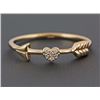 Image 1 : 0.03ct Micro Pavé Diamonds Heart With Arrow in 14K Yellow Gold Ring - Size 6.5