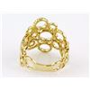 Image 1 : 0.29ct Pavé Diamonds 14K Yellow Gold Cluster Circles Motiff Ring - Size 7