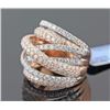 Image 1 : 4.53 ctw Pave Set Diamond Overlapping Multi -Band Ring 14K White Gold   11.90g|**Size:6.5