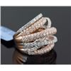 Image 2 : 4.53 ctw Pave Set Diamond Overlapping Multi -Band Ring 14K White Gold   11.90g|**Size:6.5