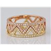 Image 1 : 14K Yellow & Rose Gold 0.40ct Pavé Diamonds Aztec Pyramid Band Ring Set - Size 7