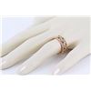 Image 3 : 14K Yellow & Rose Gold 0.40ct Pavé Diamonds Aztec Pyramid Band Ring Set - Size 7