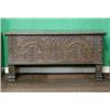 Image 1 : A 17th/18th Century carved oak coffer of plank construction with hinged lid 53" £200-300...