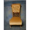 Image 1 : A fine quality Victorian pierced and carved walnutwood scroll back nursing chair upholstered must...