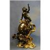 Image 1 : A fine quality 19th Century French 8 day striking mantel clock in the form of a bronze globe, sur...