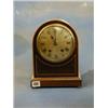 Image 1 : An Edwardian 8 day striking bracket clock with silver dial and Roman numerals contained in an arc...