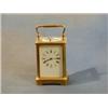 Image 1 : A 19th Century French quarter repeating carriage clock with enamelled dial and Roman numerals con...