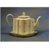 Image 1 : An 18th/19th Century porcelain and gilt banded shaped teapot with stand, the base marked No 180 (...