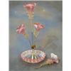 Image 1 : A 19th Century pink glass epergne/table centre piece with 5 trumpet flutes (f) £50-75...