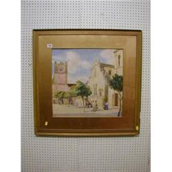 R H Kitson, watercolour drawing "Spanish Market Scene" 18" x 19" signed and dated 1921 £50-75...
