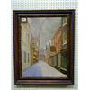 Image 1 : R B Voits, oil painting on canvas "Snow Scene with Hereford Cathedral" signed and dated 1955 19"...