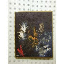 L'Hiniminto, modern art oil painting on board 24" x 20" £10-20...