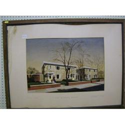 J Neyroud watercolour drawing "The Wilson House" 14" x 20" £15-25...