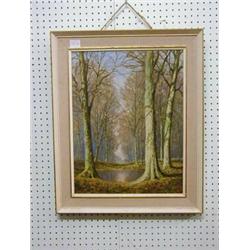 David Mead, oil painting on board "Near Petworth Sussex" 17" x 13" signed £15-25...