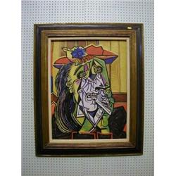 20th Century Russian School, oil painting on canvas, modern art study "Head and Shoulders Portrai...