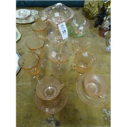 Lot of Pink Depression Glass - No Shipping