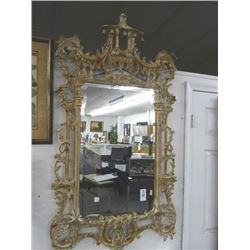 Ornately Carved Wood Framed Mirror