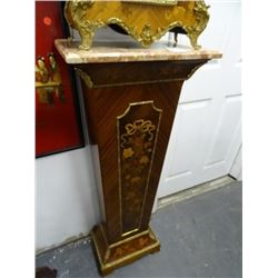 Marble Top Gold Accented Pedestal