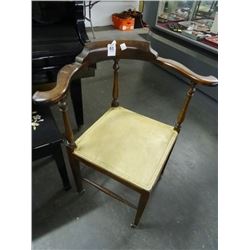 Padded Mahogany Corner Chair