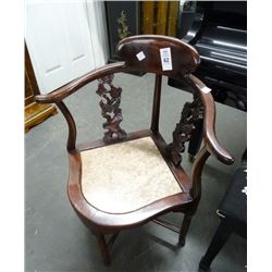 Carved Mahogany Corner Chair