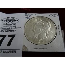 1922 Silver Peace Dollar