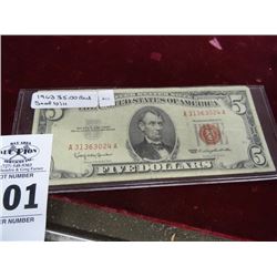 1963 $5 Red Seal Bill