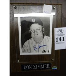 Don Zimmer Autographed Plaque