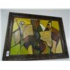 Image 1 : Wood Framed Oil On Canvas "Dance of the Demon"