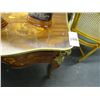 Image 2 : Inlaid Wood French Provencial Brass Accent Desk