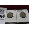 Image 1 : 2 Buffalo Nickels 1928, 1937 - 2 Times the Money