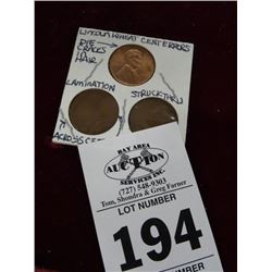 Lincoln Wheat Cent Errors (3)