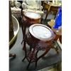 Image 1 : 2 Ornate Mahogany/Marble Pedestal - 2 Times the Money