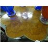 Image 2 : Ornate Burl Pedestal Table w/Brass Cherub Deco