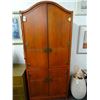 Image 1 : Wood Arched Top 2 Over 2 Armoire Style Bar