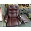 Image 1 : Maroon Leather Easy Chair w/Ottoman