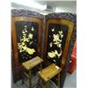 Image 1 : Mother of Pearl & Carved Mahogany Privacy Screen
