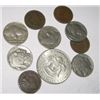 Image 1 : 10 TOTAL MIXED U.S. COINS INCLUDES KENNEDY SILVER HALF DOLLAR/INDIAN HEAD CENTS & BUFFALO NICKELS!!