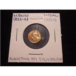 GOLD 1822-1823 MEXICO MEDAL (PESO)