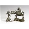 Image 1 : Two Chinese Bronze Figural Censers 19th Century One with figural-form cover lacking right a...