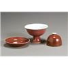 Image 1 : Property from the Estate of Stephen G. Glazer Chinese Red Glazed Dish, 'Beehive' Water...