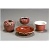 Image 1 : Group of Four Chinese Red Glazed Articles Guangxu-Xuantong Period (1875-1911) Consisting of...