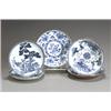 Image 1 : Group of Five Chinese Export Blue and White Shallow Dishes 19th Century Each with iron-grou...