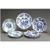 Image 1 : Group of Five Chinese Export Blue and White Foliate Shallow Dishes Daoguang-Guangxu Period (18...