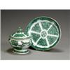 Image 1 : Chinese Export 'Green Fitzhugh' Covered Tureen and Platter 20th Century The oval tureen fla...