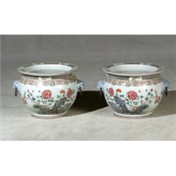 Property of Various Owners Pair of Chinese Export 'Famille Rose' Large JardiniŠres<...